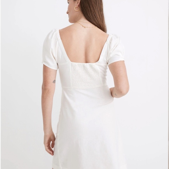Madewell Linen-Cotton Puff-Sleeve Mini Dress - Picture 4 of 13